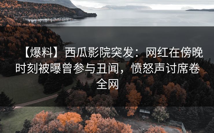 【爆料】西瓜影院突发：网红在傍晚时刻被曝曾参与丑闻，愤怒声讨席卷全网